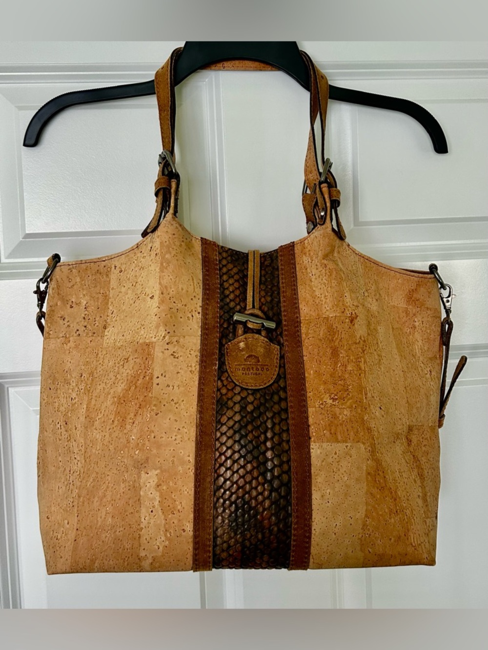 Montado Portugal Cork & Leather Tote Bag with Brown Accent